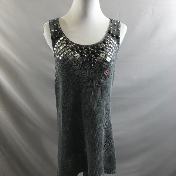 BCBGMaxAzria Tops - BCBGmaxazria beaded sweater tunic